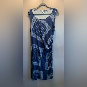 Liz Claiborne size L bandanna print ranched side dress